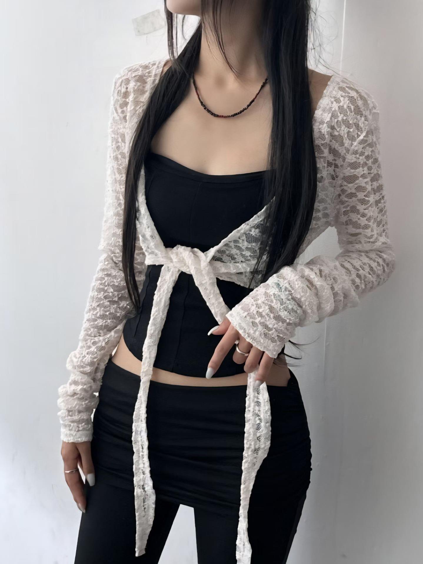 蕾絲綁帶小外套